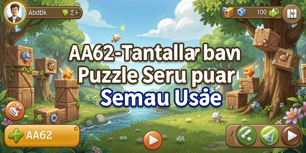 Gameplay puzzle menantang di AA62 dengan berbagai level menarik.