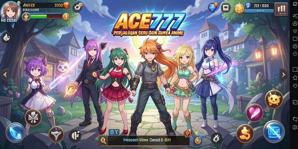 Screenshot gameplay ACE777 menampilkan karakter anime dalam pertarungan epik.