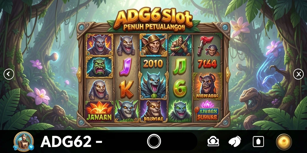 Tampilan gameplay yang menakjubkan dari ADG62, menampilkan putaran slot yang seru.