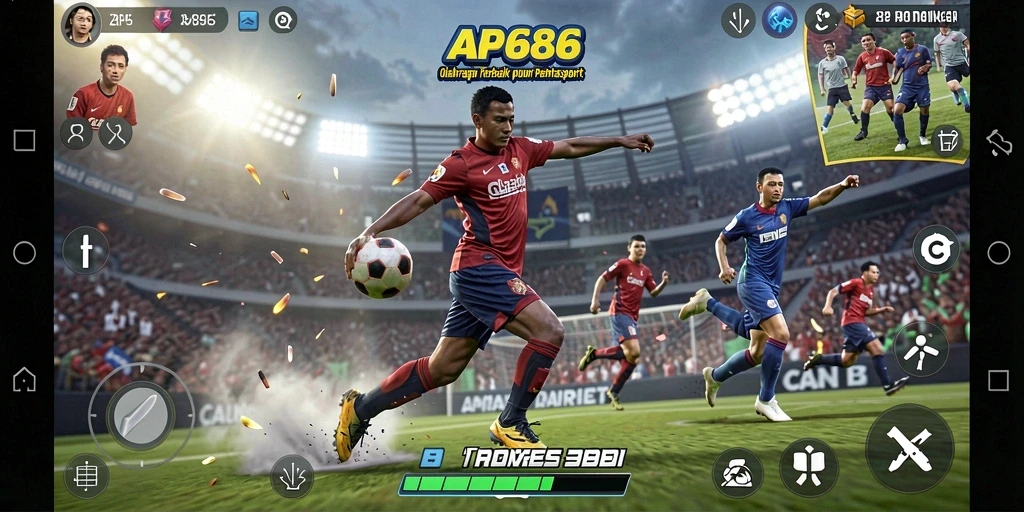Cuplikan gameplay seru dari AP686 yang menampilkan aksi olahraga.