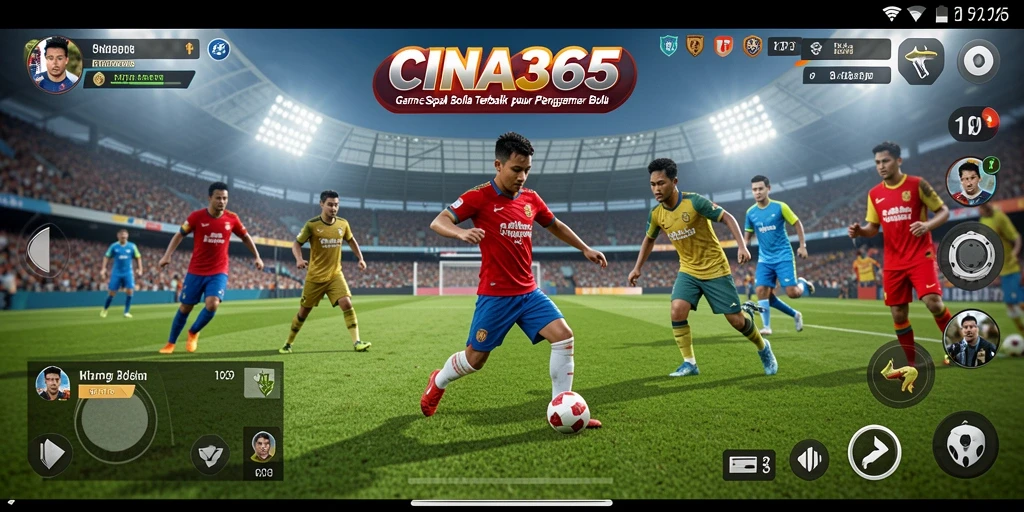Tampilan menarik dari gameplay CINA365 dengan aksi sepak bola seru.