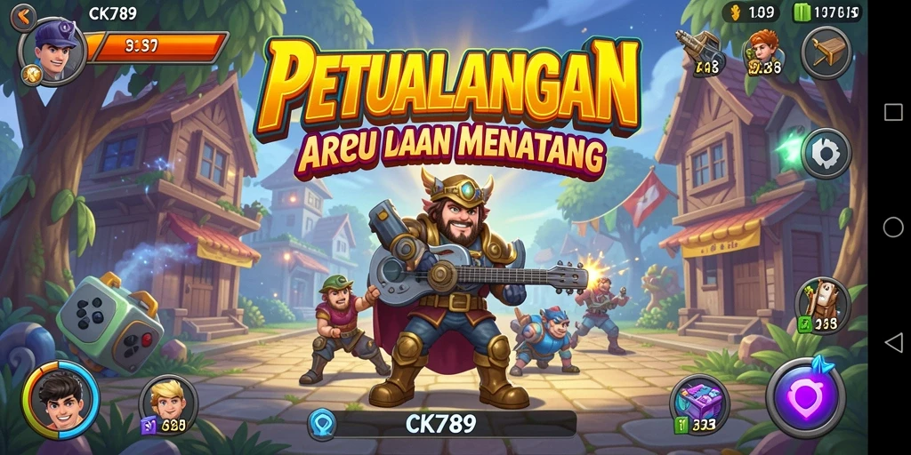 Tampilan gameplay CK789 yang penuh warna dan seru.