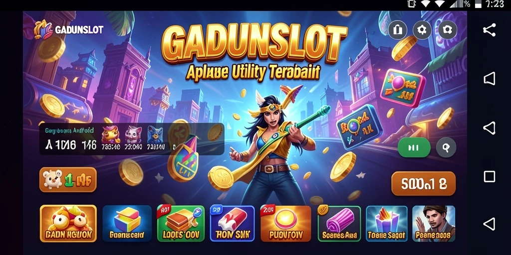 Screenshot GADUNSLOT menunjukkan antarmuka aplikasi yang intuitif dan fitur canggih.