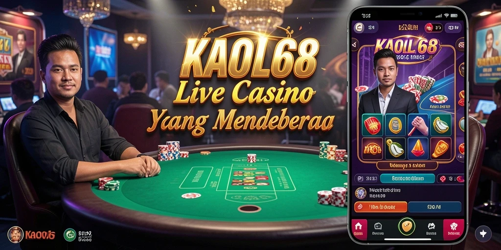Gameplay live casino KAOL68 dengan dealer profesional dan interaksi pemain.