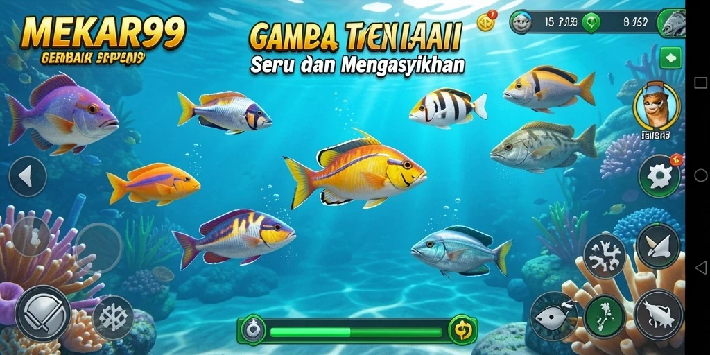 Gameplay seru menembak ikan di lautan luas.