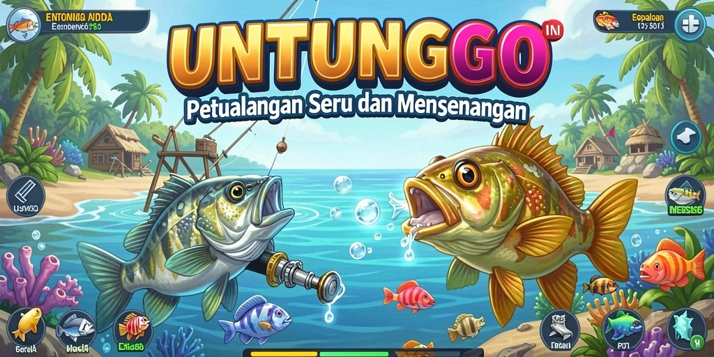 Tampilan gameplay UNTUNGGO yang penuh warna dan menarik.