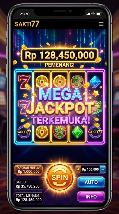 Tampilan utama aplikasi sakti77 yang menarik dan mudah dipahami.